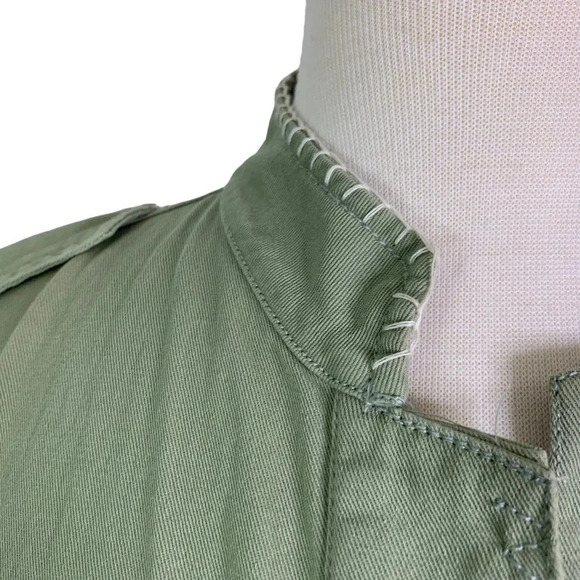 Zara Tassel Pom Crochet Fringe Boho Utility Jacket Green Size XS - Picture 10 of 15